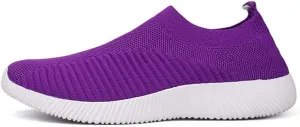 Slip-On Sneakers Breathable Knit Upper Lightweight Rubber Sole for Women