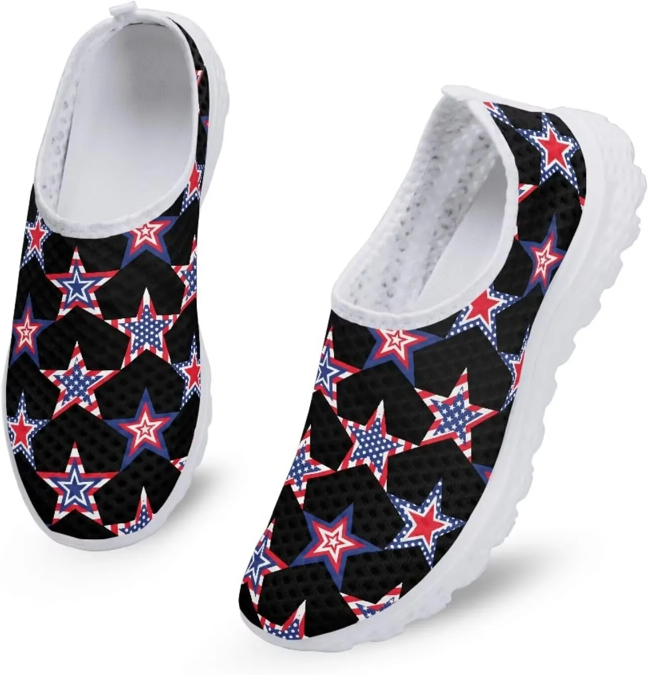 Slip On Walking Shoes for Womens Breathable Running Tennis Sneakers Comfort Anti-Slip Athletic Shoe for Travel Size 5.5-11.5 White Sole