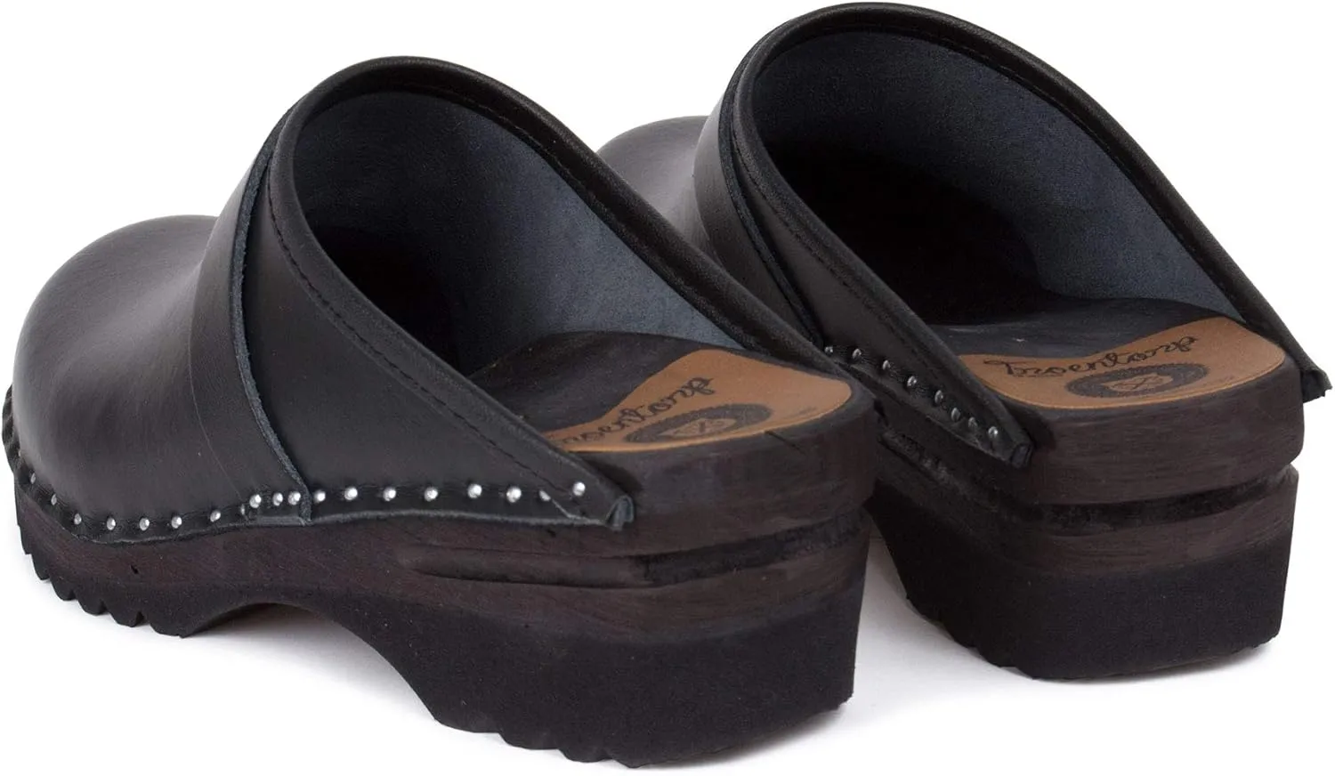 Smithy Bastad Slip On Closed Toe Non Slip Womens Leather Swedish Wooden Nursing Chef Work Clogs