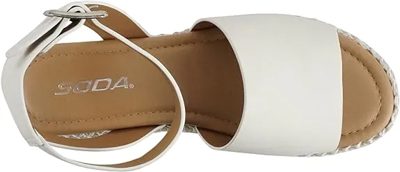 Soda Ankle (Whipped Strap Espadrille Platform Curated selection Nb Topic Stitch) O-Whte Sandals Positive reviews