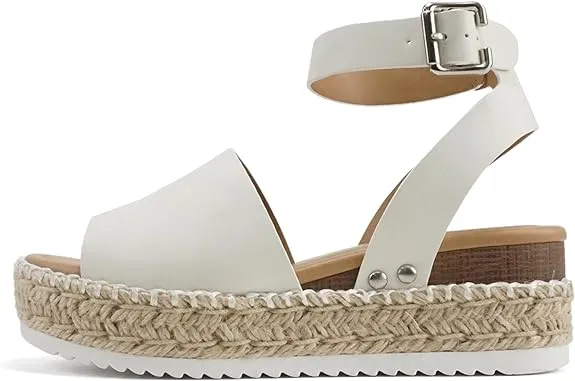 Soda Ankle (Whipped Strap Espadrille Platform Curated selection Nb Topic Stitch) O-Whte Sandals Positive reviews