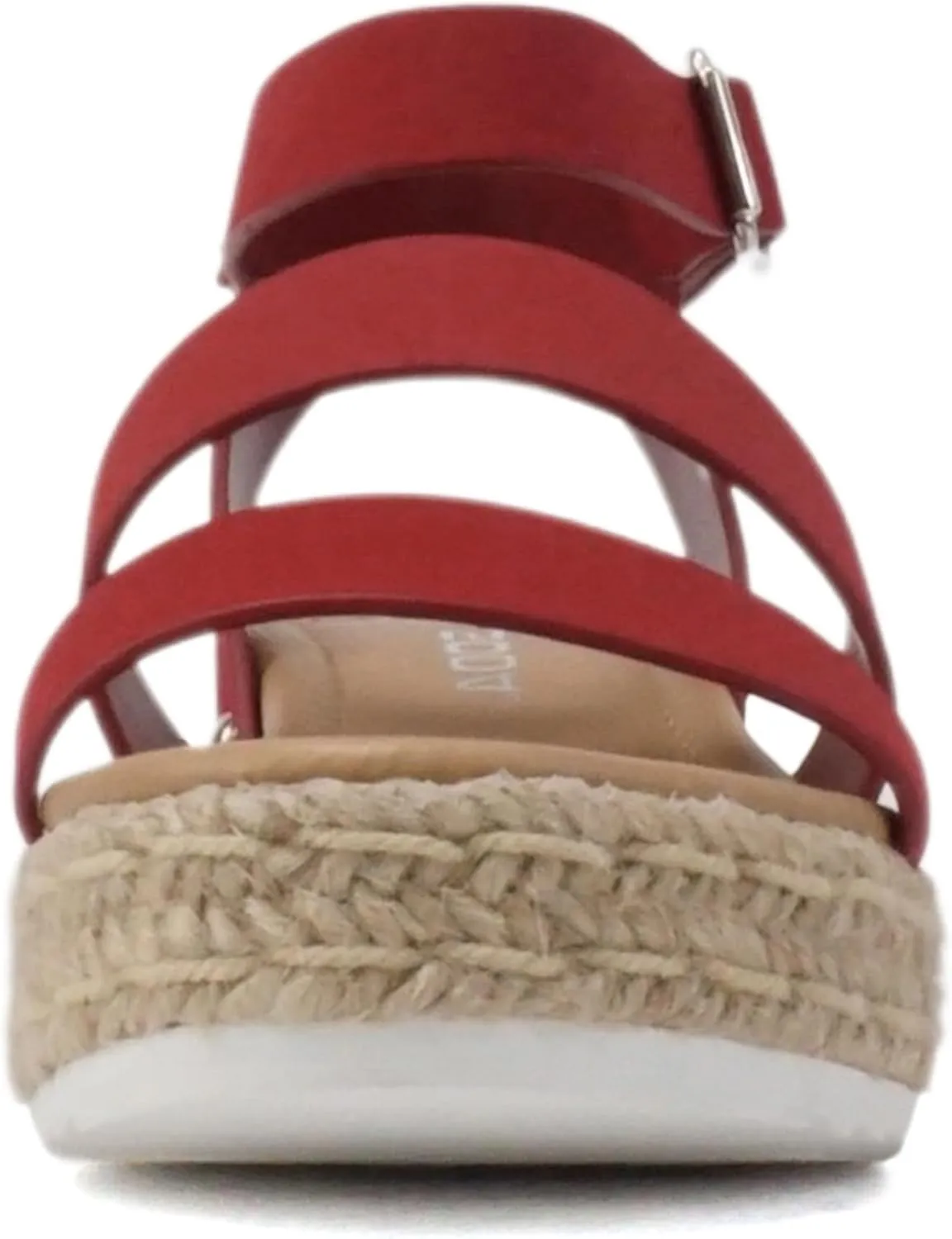 Soda BRYCE-2 Kids/Children/Girls Open Toe Two Bands Espadrille Jute Platform Wedge Casual Fashion Flatform Sandals with Buckle Ankle Strap