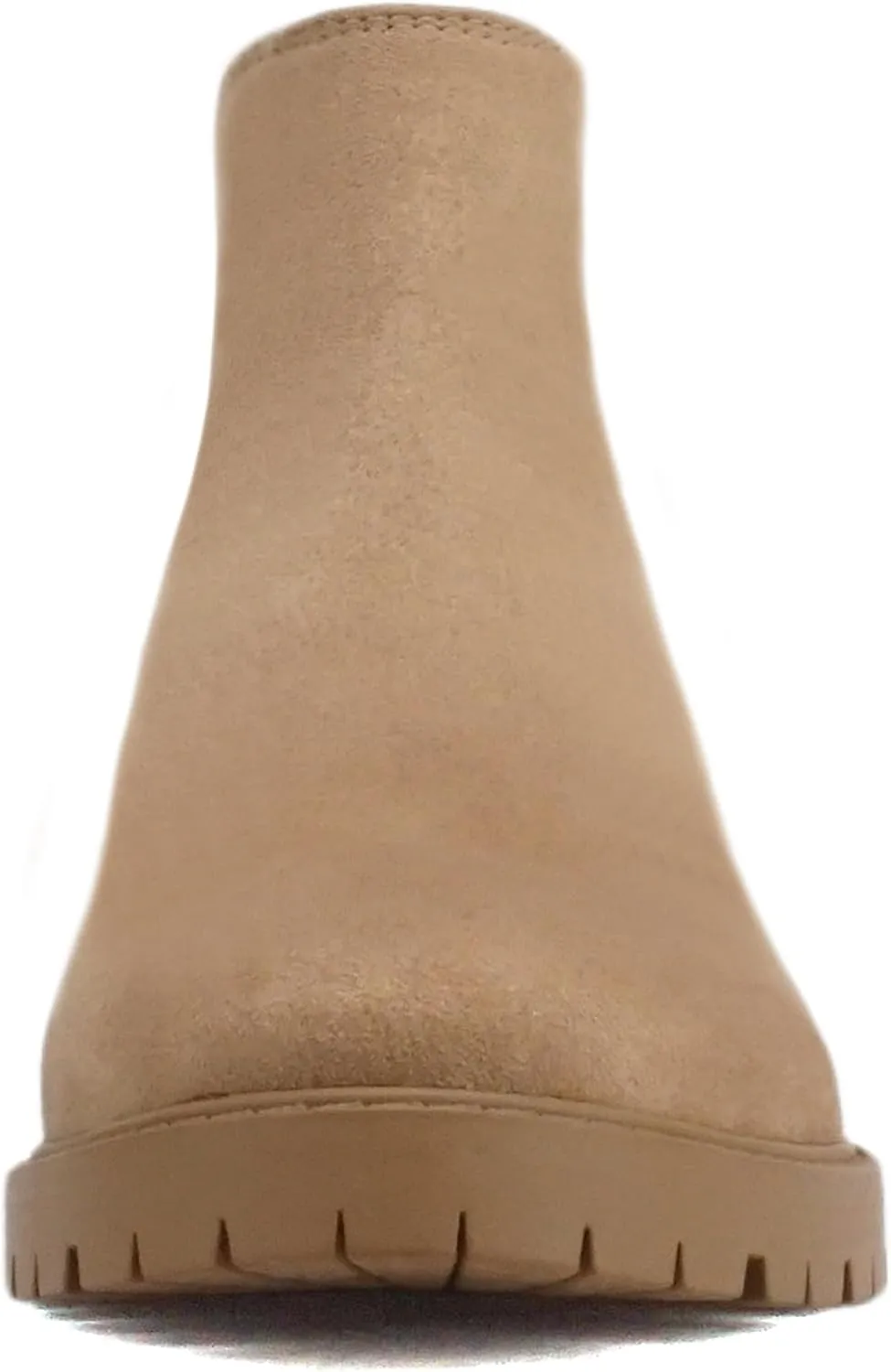 Soda “HOPPER” ~ Women Round Toe Double Elastic Gore Lug Sole Low Heel Chelsea Ankle Boot Bootie