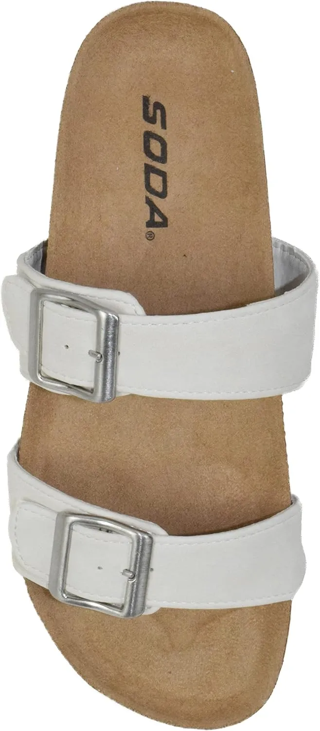 Soda Shoes Women Sandals Footbed Double Strap Functional Buckles Gladiator DUNYA-S