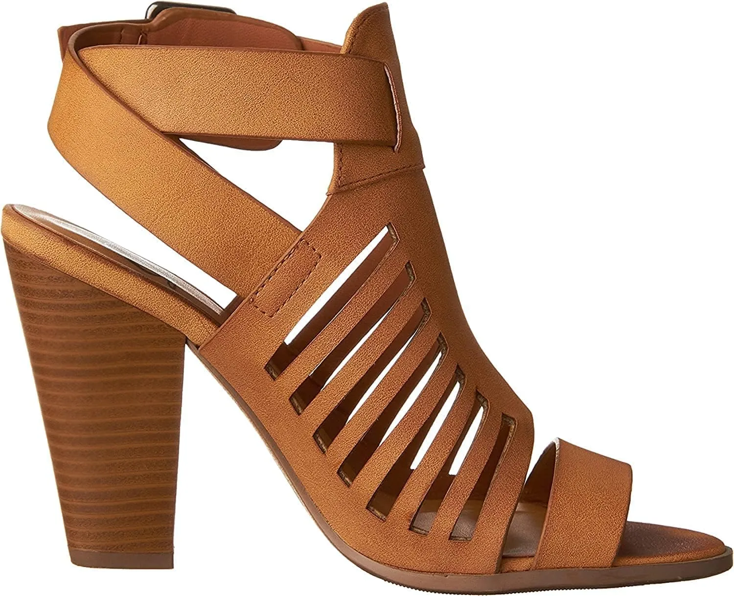 Soda Yummy ~ Gladiator Cutout Stacked Heel Sandal Shoes with Adjustable Ankle Buckle