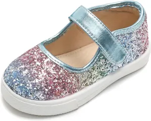 Sparkly Sneakers for Girls 3-12 Years Slip-On Comfort Fit Casual Princess Shoes