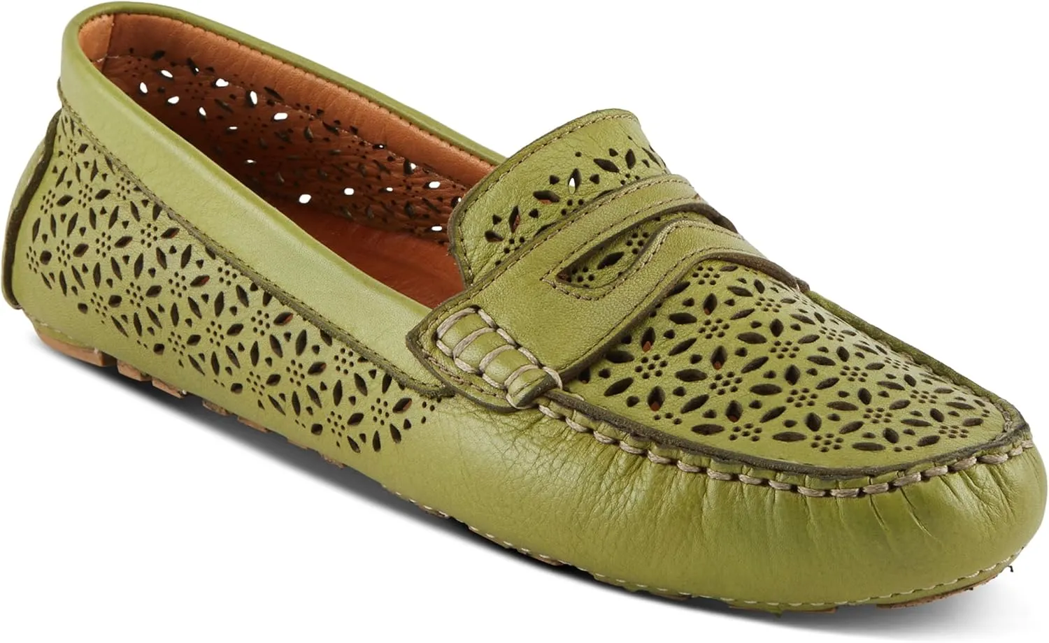 Spring Step Crain Women's Laser-Cut Out Moccasin with Removable Insole