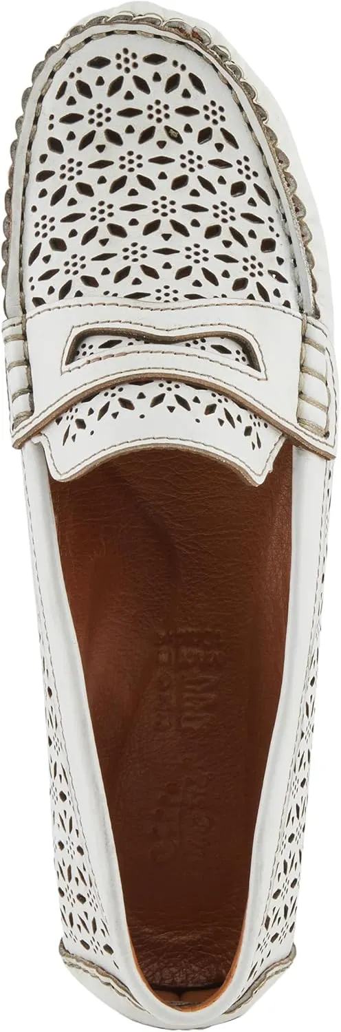 Spring Step Crain Women's Laser-Cut Out Moccasin with Removable Insole