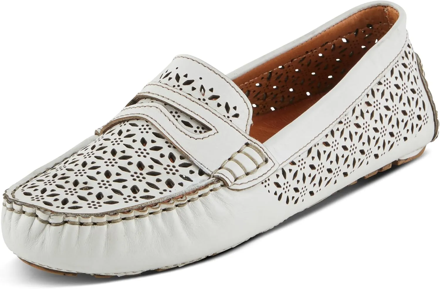 Spring Step Crain Women's Laser-Cut Out Moccasin with Removable Insole