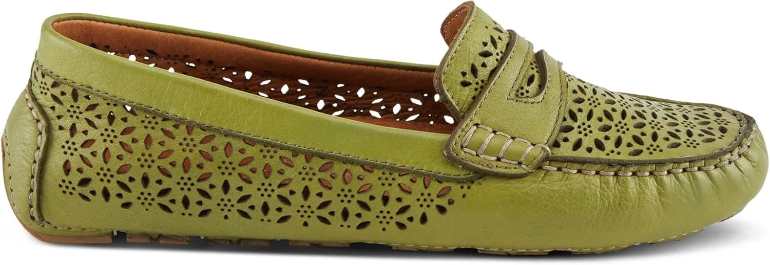 Spring Step Crain Women's Laser-Cut Out Moccasin with Removable Insole