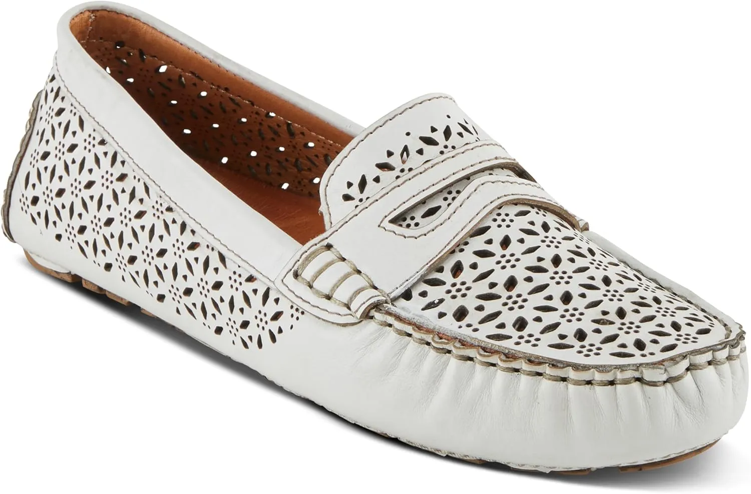 Spring Step Crain Women's Laser-Cut Out Moccasin with Removable Insole