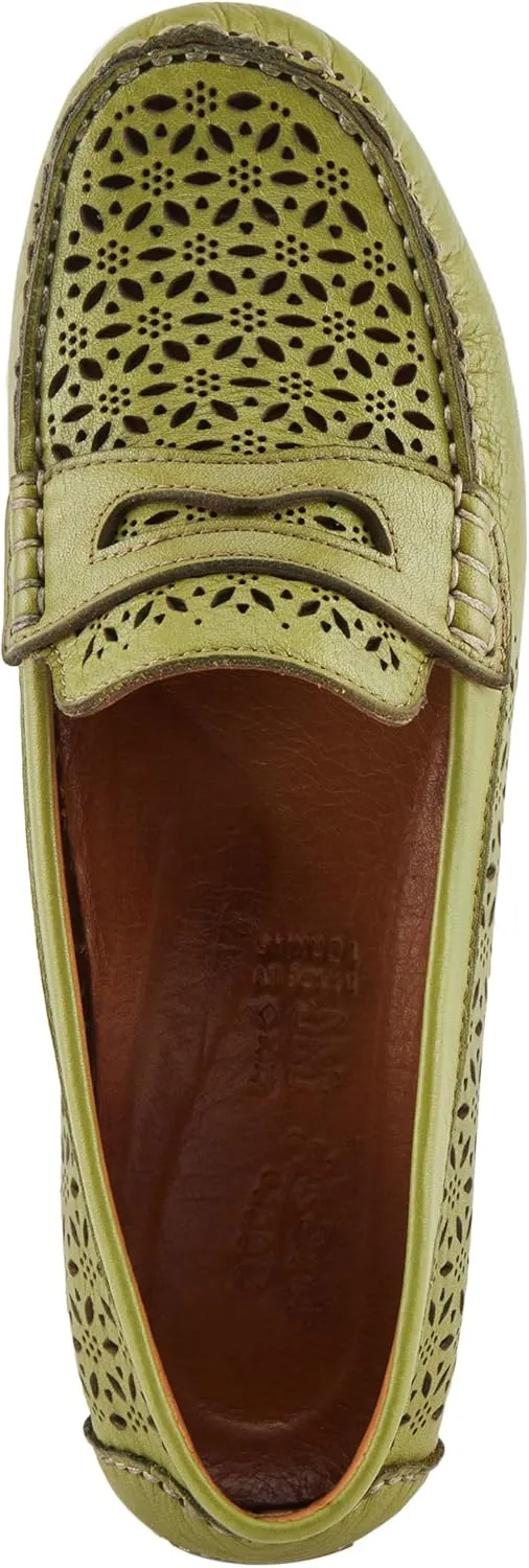 Spring Step Crain Women's Laser-Cut Out Moccasin with Removable Insole