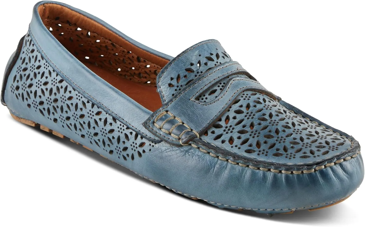 Spring Step Crain Women's Laser-Cut Out Moccasin with Removable Insole