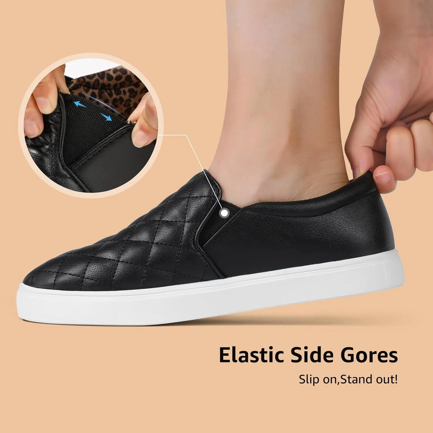 STQ Loafers for Women Memory Foam Slip On Sneakers EleeS Quilted 1.0 Comfort Fall Shoes