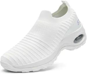 STQ Walking Shoes for Women Non Slip Work Shoes Comfort Slip on Sneakers
