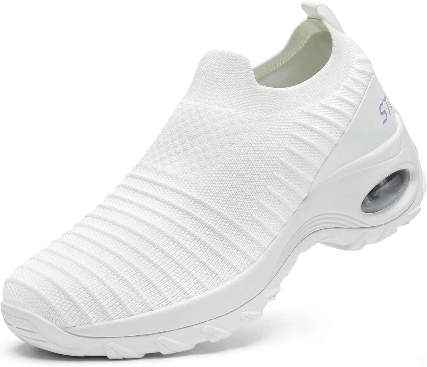 STQ Walking Shoes for Women Non Slip Work Shoes Comfort Slip on Sneakers