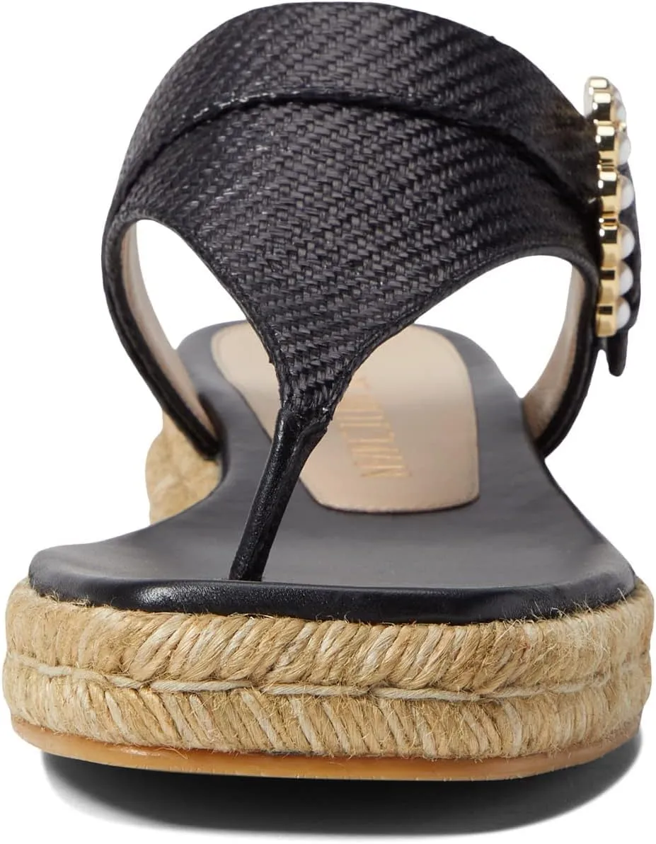 Stuart Weitzman Pearl Buckle Espadrille Sandal