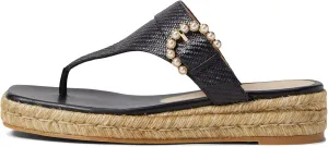 Stuart Weitzman Pearl Buckle Espadrille Sandal