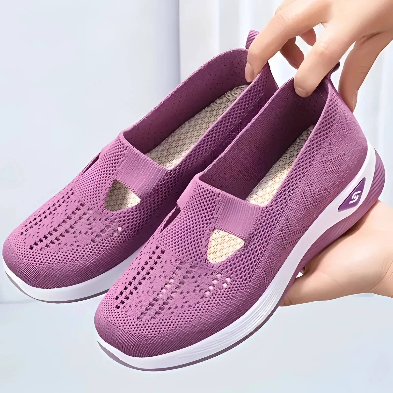 Stylish Women's Black Slip-On Sneakers - Lightweight & Breathable