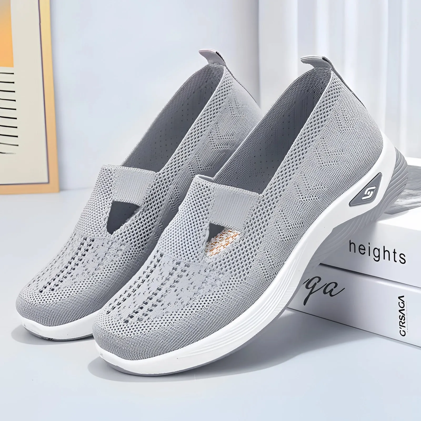 Stylish Women's Black Slip-On Sneakers - Lightweight & Breathable