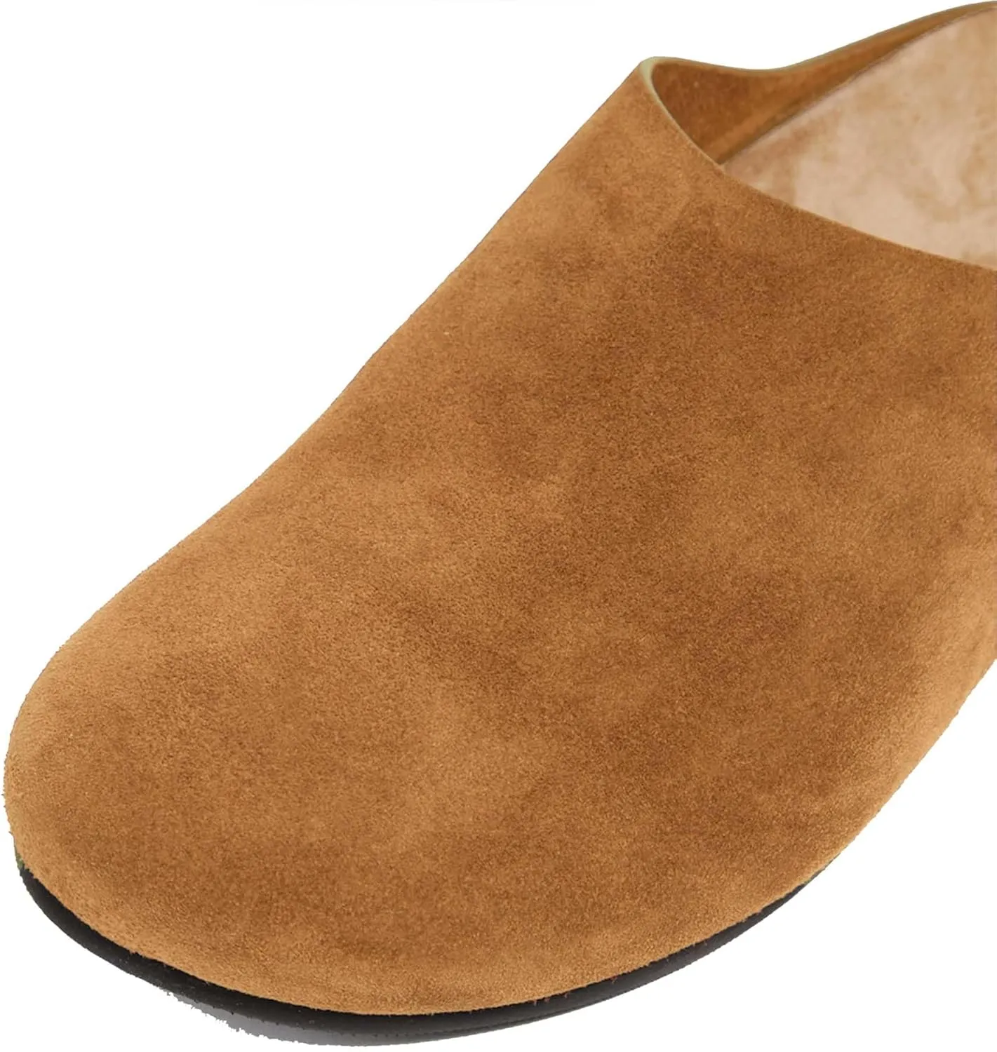 Suede Clogs for Women Arch Support Cork Footbed Mules Comfort Slip On Potato Shoes Sandals Slippers