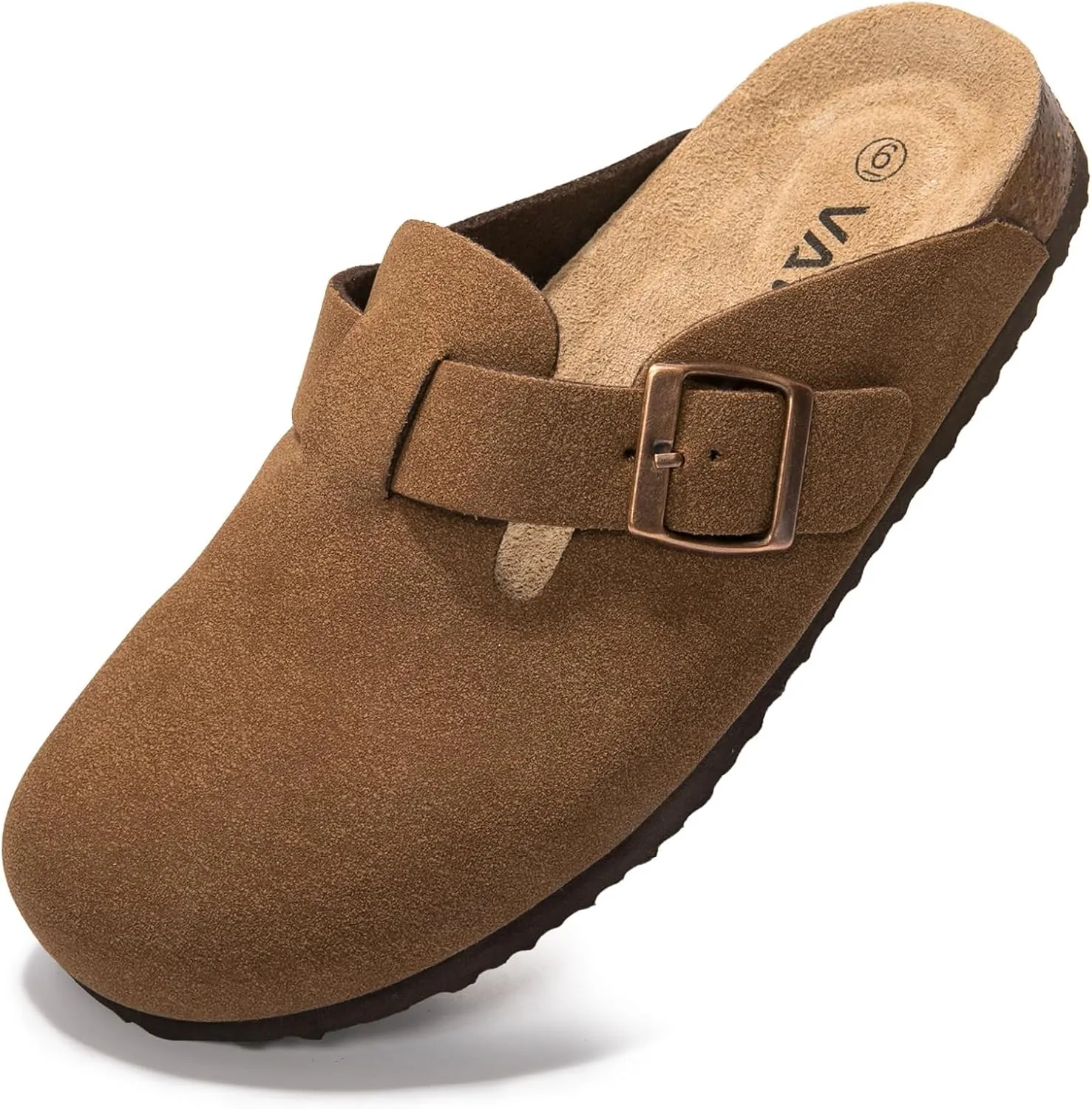 Suede Clogs Potato Shoes Cork Footbed Sandals Comfort Mules with Arch Support Slip On Slippers