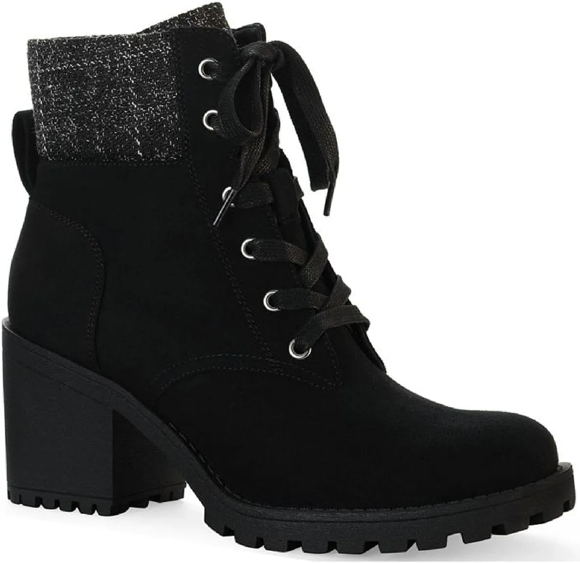SUN STONE Womens Romina Zipper Combat & Lace-up Boots Black 10 Medium (B,M)
