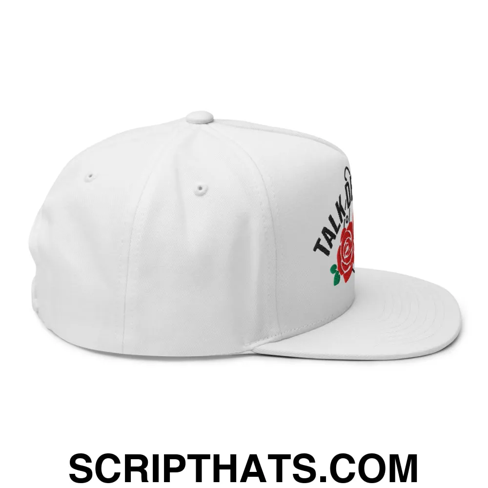 Talk Derby to Me Embroidered Flat Brim Bill 5 Panel Snapback Hat