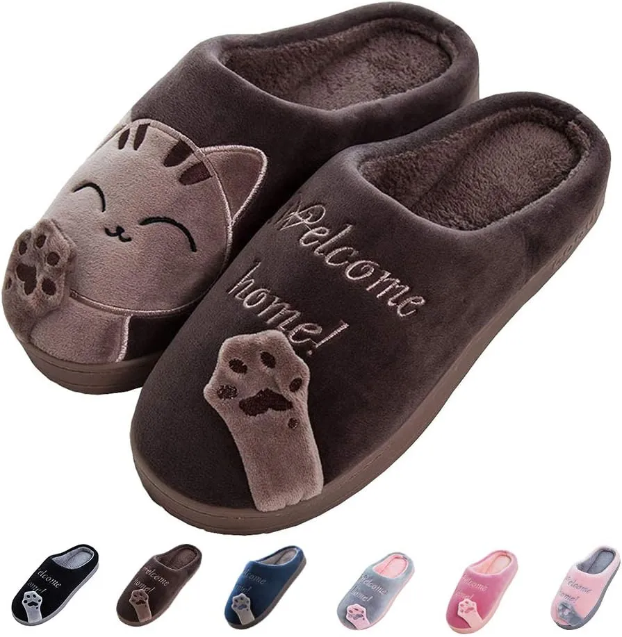 techcity Women's & Men's Comfort Memory Foam Slippers Breathable Fuzzy Slip on Clog House Shoes w/Indoor Outdoor Anti-Skid Sole