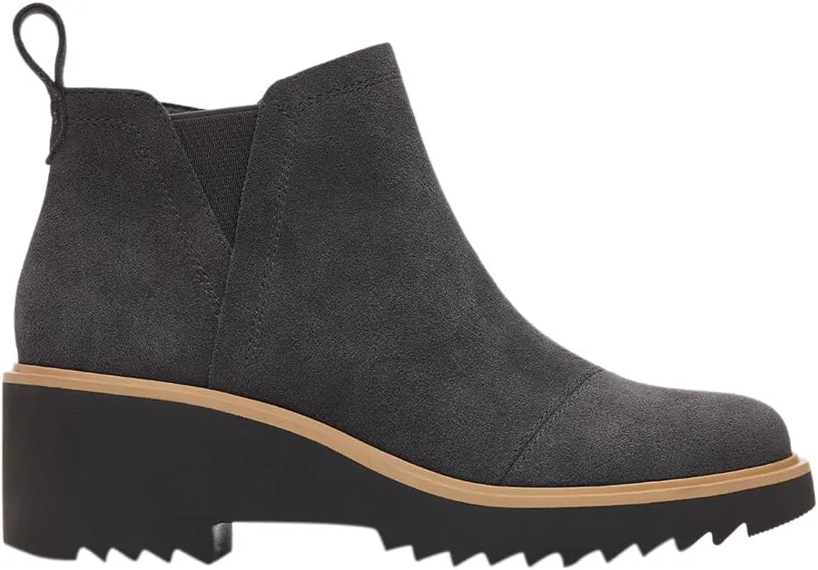 TOMS Womens Maude Round Toe Chelsea Casual Boots Ankle Mid Heel 2-3" - Beige