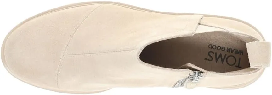 TOMS Womens Maude Round Toe Chelsea Casual Boots Ankle Mid Heel 2-3" - Beige