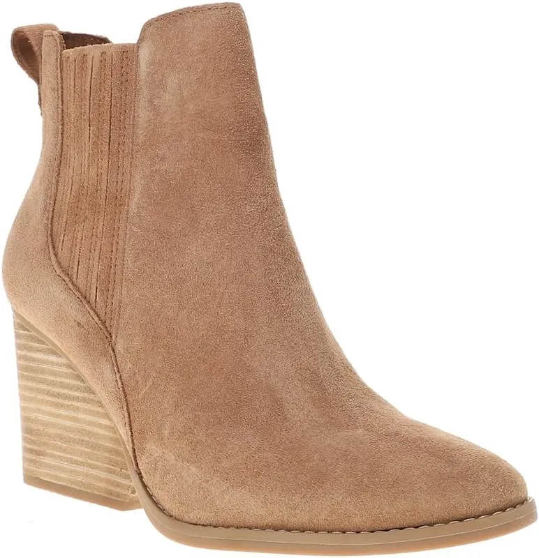 TOMS Womens Noa Ankle Round Toe Chelsea Casual Boots Ankle High Heel 3" & Up - Brown