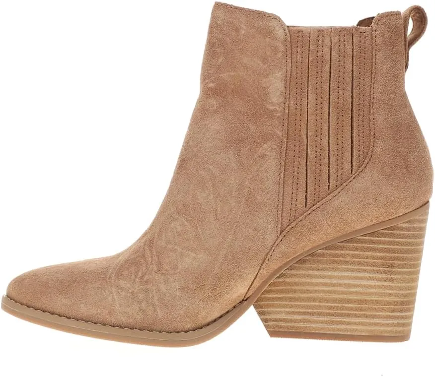 TOMS Womens Noa Ankle Round Toe Chelsea Casual Boots Ankle High Heel 3" & Up - Brown