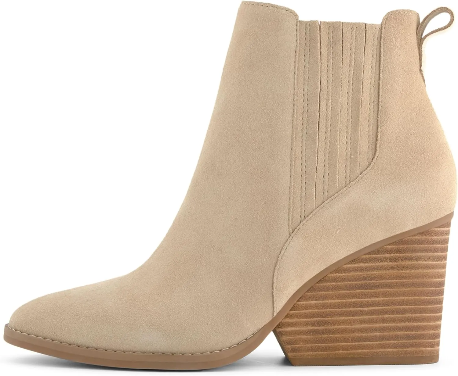 TOMS Womens Noa Ankle Round Toe Chelsea Casual Boots Ankle High Heel 3" & Up - Brown