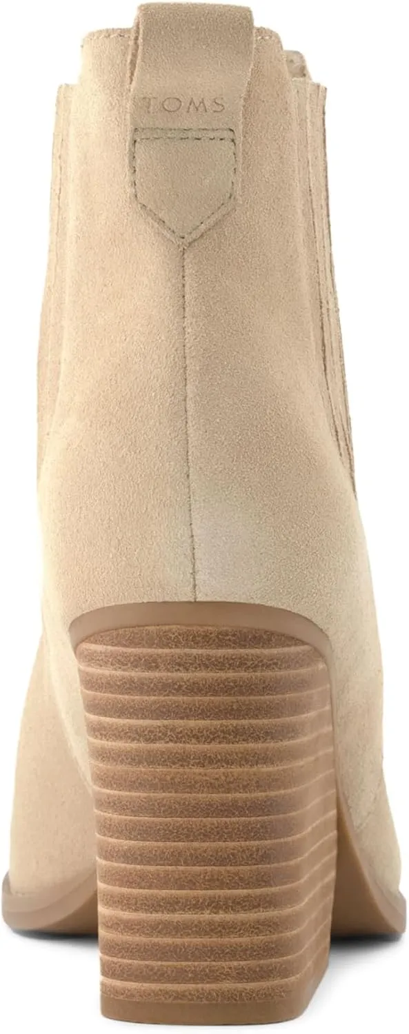 TOMS Womens Noa Ankle Round Toe Chelsea Casual Boots Ankle High Heel 3" & Up - Brown