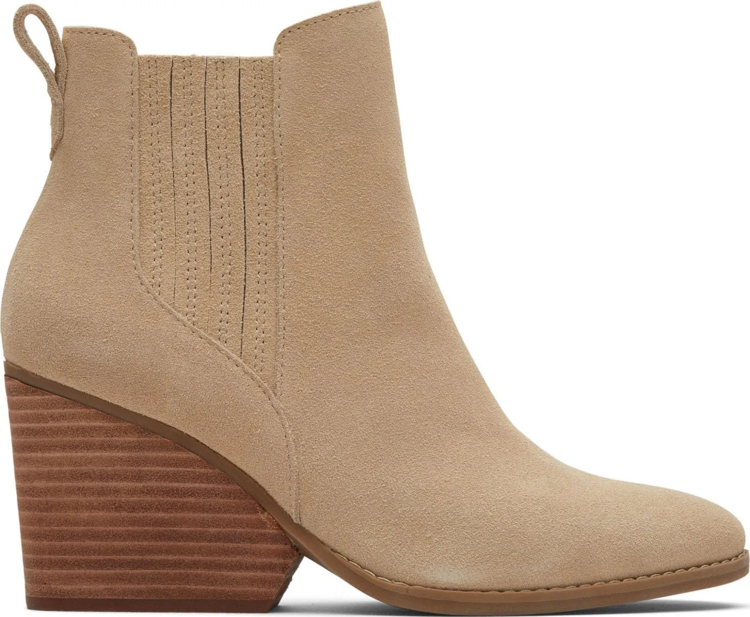 TOMS Womens Noa Ankle Round Toe Chelsea Casual Boots Ankle High Heel 3" & Up - Brown
