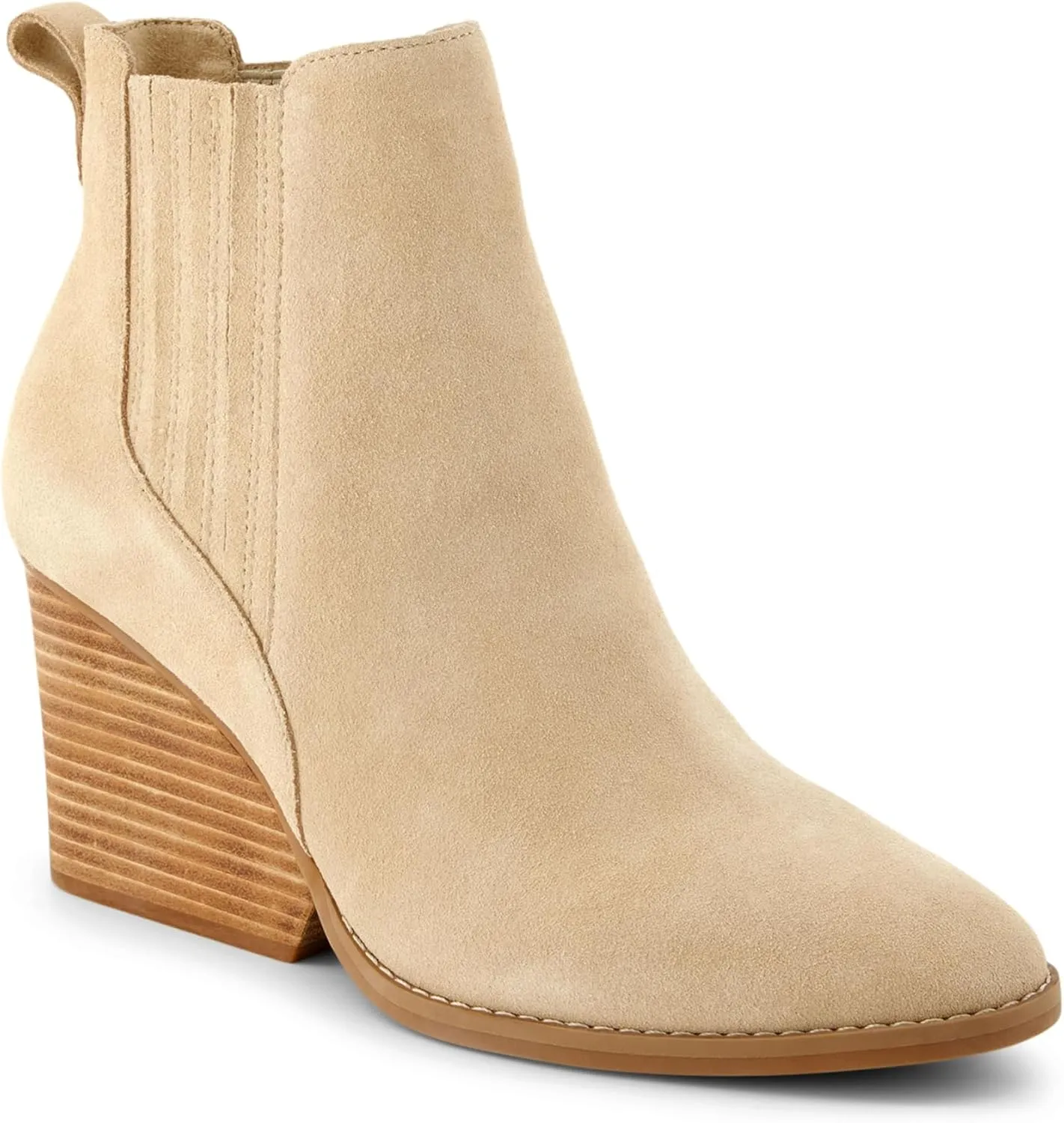 TOMS Womens Noa Ankle Round Toe Chelsea Casual Boots Ankle High Heel 3" & Up - Brown