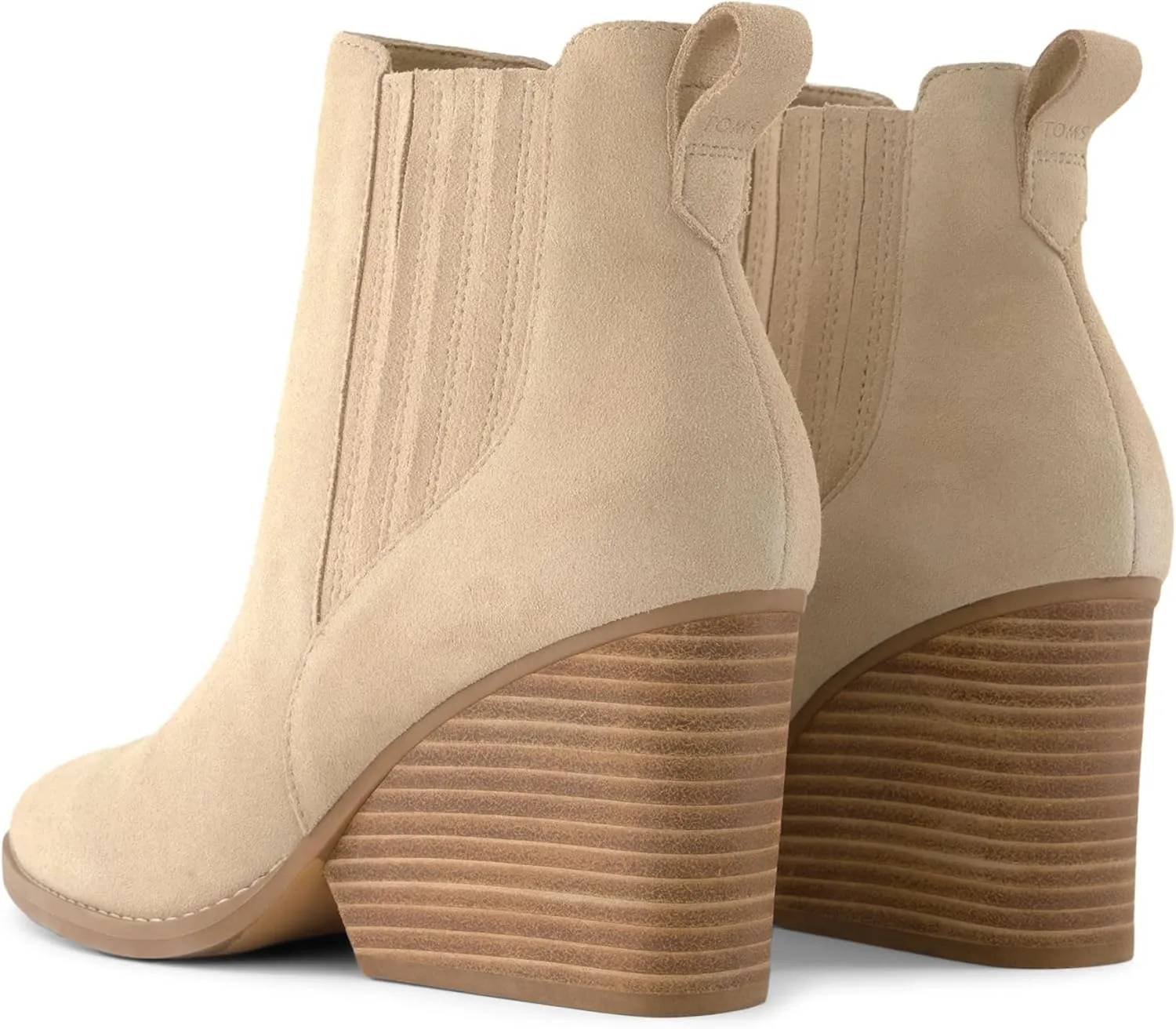 TOMS Womens Noa Ankle Round Toe Chelsea Casual Boots Ankle High Heel 3" & Up - Brown