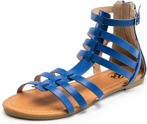 Trary Women's Sandal, Comfortable Gladiator Sandals Ankle Strap Flats Sandalias Para Mujer Beach Sandals Wide Width Open Toe Cross Strappy Sandals for Women Dressy Summer
