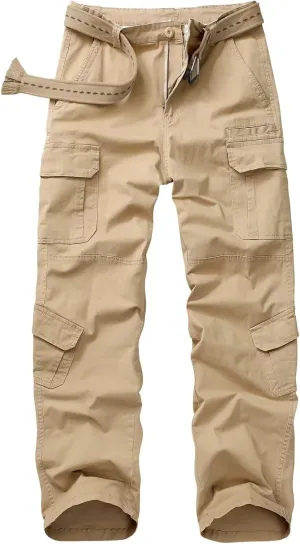 TRGPSG Hiking Pants Men, Camo Cargo Pants, Outdoor Construction Work Pants with Multi Pockets