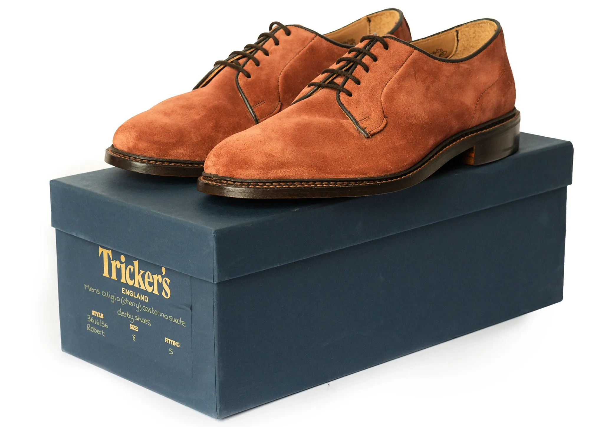 Tricker's Robert - Cherry Castorino Suede