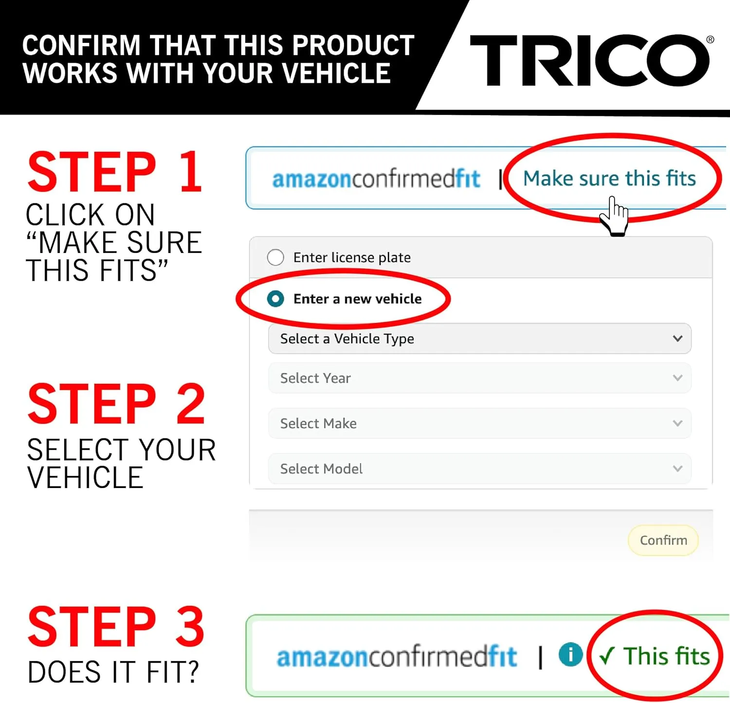 TRICO Silicone Ceramic™ (90-190) 19 Inch Automotive Replacement Windshield Wiper Blades For my Car, Ceramic Coated Silicone Super Premium All Weather Beam Blade for Select Vehicle Models