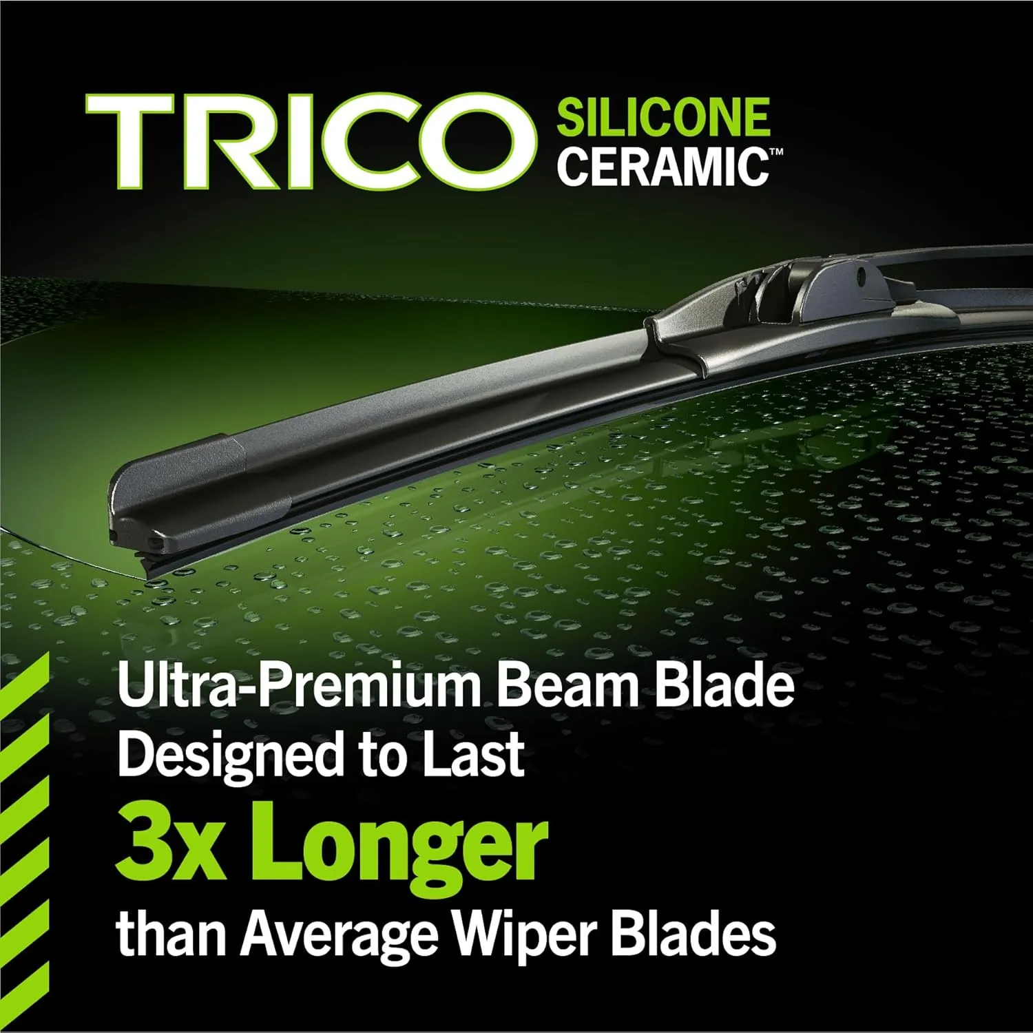 TRICO Silicone Ceramic™ (90-190) 19 Inch Automotive Replacement Windshield Wiper Blades For my Car, Ceramic Coated Silicone Super Premium All Weather Beam Blade for Select Vehicle Models