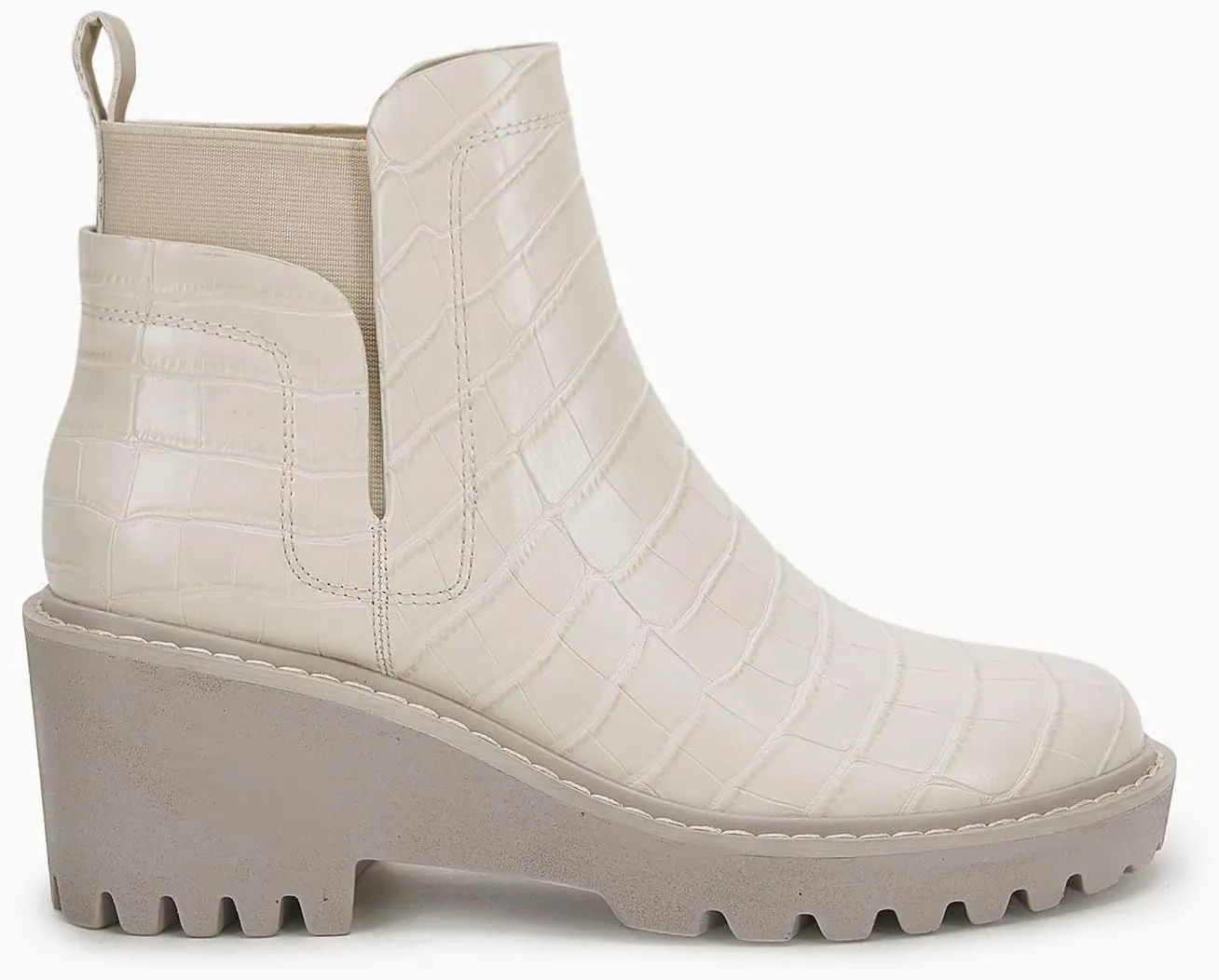 Trish Lucia Womens Platform Lug Sole Chelsea Boots Ankle High Chunky Block Heel Non-Slip Suede Leather Slip on Combat Fashion Booties