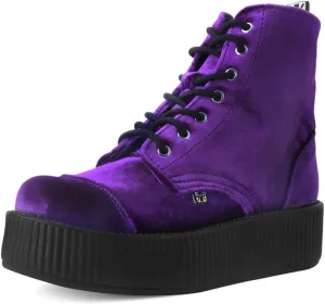 T.U.K Velvet Viva Mondo Boots for Women, Fashion Lace Up Platform Combat Boots