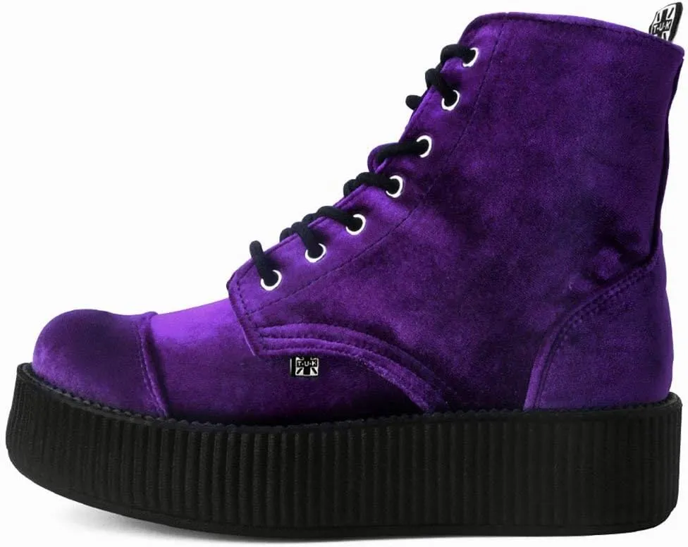 T.U.K Velvet Viva Mondo Boots for Women, Fashion Lace Up Platform Combat Boots