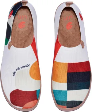UIN Men's Loafers Painted Travel Shoes Slip On Walking Casual Lightweight Comfort Fashion Sneaker ToledoⅠColor & Geometry