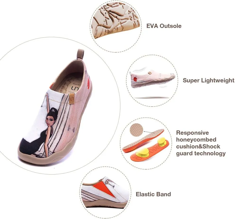 UIN Women's Art Travel Slip-On Shoes Casual Lightweight Breathable Flats Comfortable Loafers