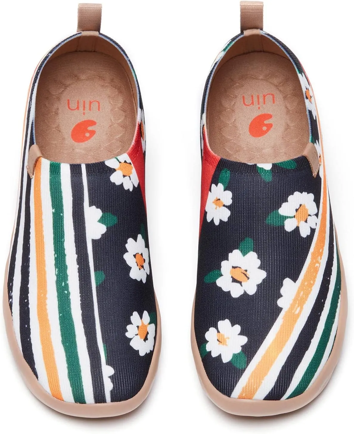 UIN Women's Slip-On Shoes Comfortable Breathable Knit Casual Footwear Stylish Travel-Friendly Loafers