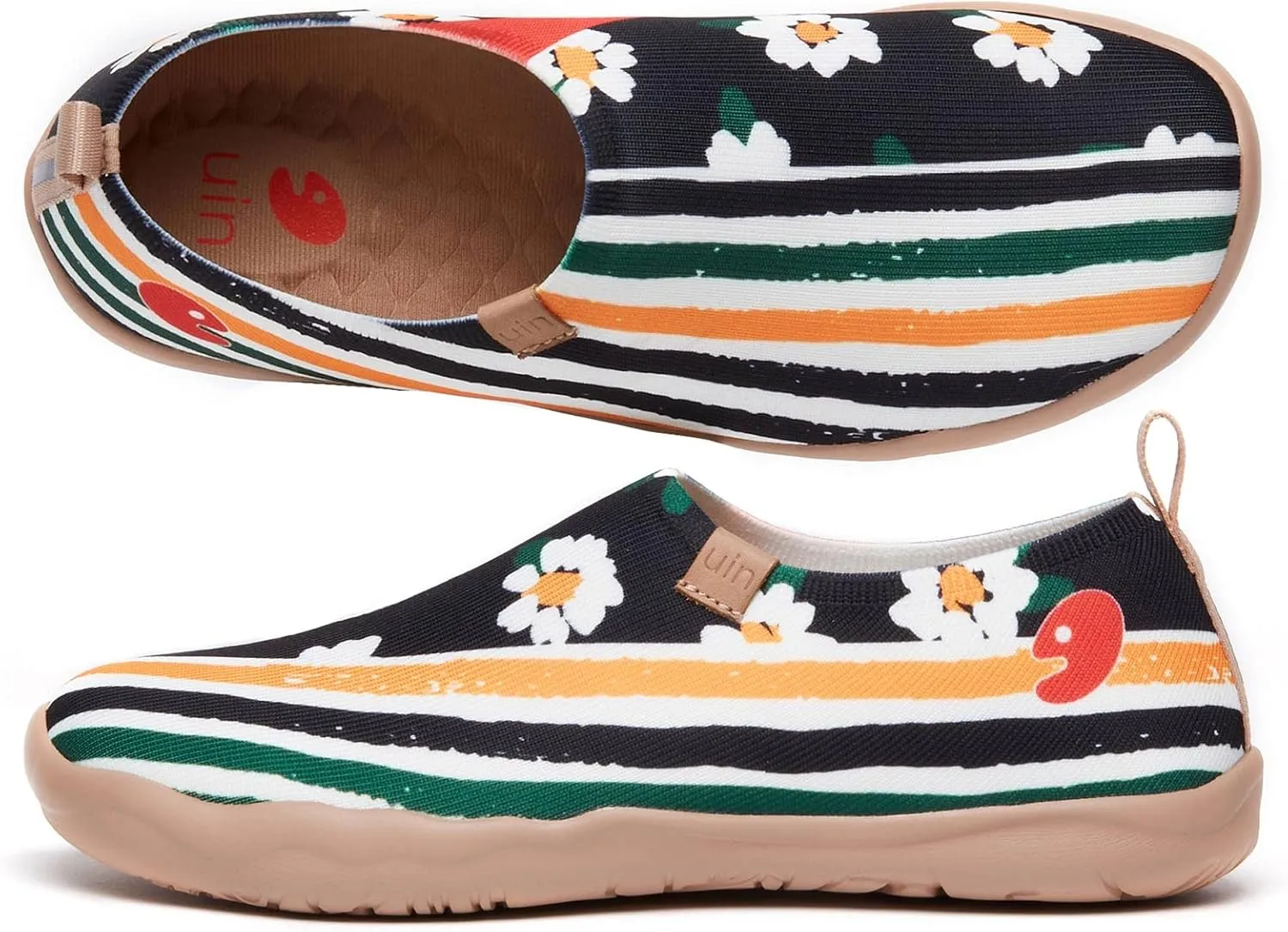 UIN Women's Slip-On Shoes Comfortable Breathable Knit Casual Footwear Stylish Travel-Friendly Loafers